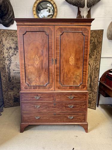 Fabulous English Georgian Linen Press With Inlay (1 of 10)