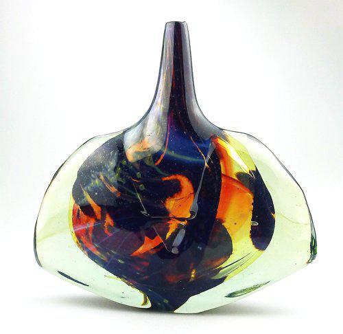 Good Maltese Mdina Art Glass Fish / Axe Head Vase Signed Dobson c.1978 (1 of 6)