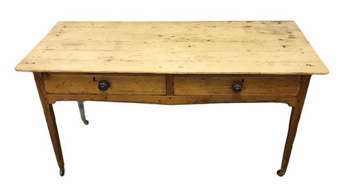 Georgian Two Drawer Pine Side Table (1 of 19) Georgian Two Drawer Pine Side Table (1 of 19)