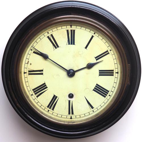 Rare W&H 7 Inch Dial Wall Clock Ebonised Case Dial Clock Station Clock (1 of 12)