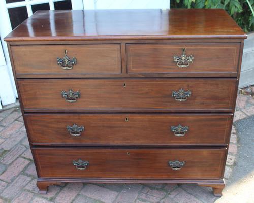 Georgian Mahogany Chest Drawers with Line Inlay on Ogee Feet (1 of 5)