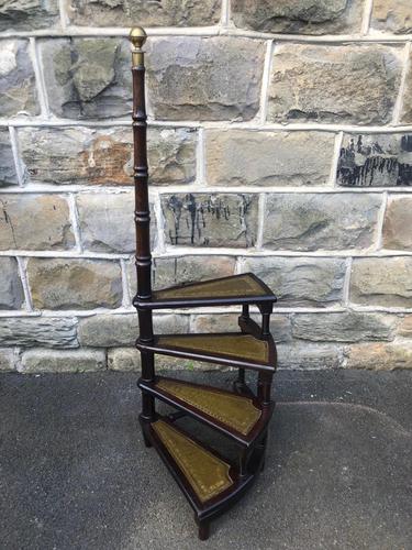 Antique Mahogany Library Steps (1 of 7)