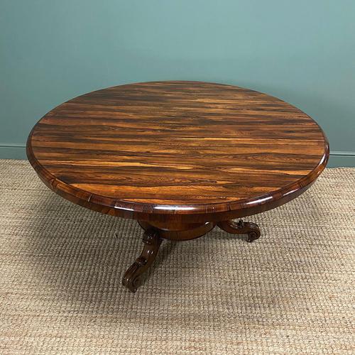 Large Circular Rosewood Antique Dining Table (1 of 8)