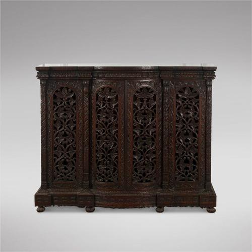 Highly Decorative Burmese 19th Century Three Door Cabinet (1 of 5)