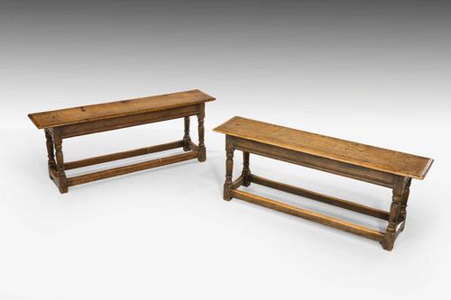 Pair of George I Oak Long Stools (1 of 4) Pair of George I Oak Long Stools (1 of 4)
