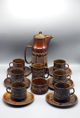 SylvaC Late 60's/early 70's 15 Piece 'totem' Pattern Coffee Set (1 of 10) SylvaC Late 60's/early 70's 15 Piece 'totem' Pattern Coffee Set (1 of 10)