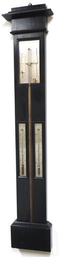 Very Rare Victorian French Ebony Stick Barometer Silver Dial By Mson Lerebours Secretan Succ Paris (1 of 5)