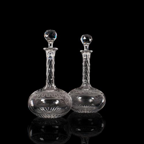 Pair of Antique Decanters, English, Glass, Spirit Vessel, Victorian c 1900 (1 of 12) Pair of Antique Decanters, English, Glass, Spirit Vessel, Victorian c 1900 (1 of 12)