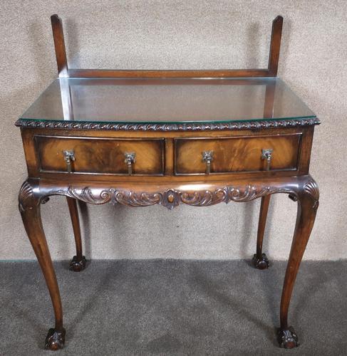 Mahogany Chippendale Style Table with Glass Gallery (1 of 10)