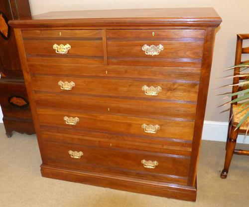 Large Late Victorian Walnut Chest of Drawers (1 of 5)