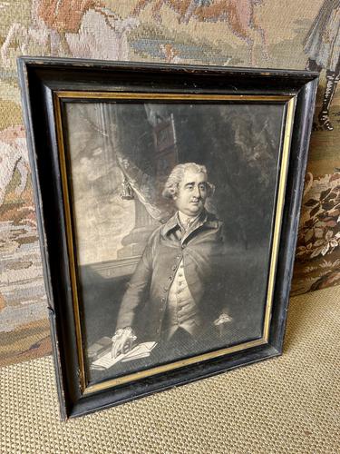 19th Century Portrait Engraving in Ebonised & Gilt Frame (1 of 2)