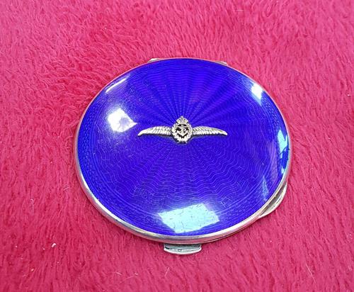 Silver & Enamelled Compact with Naval Sweetheart Badge (1 of 5)