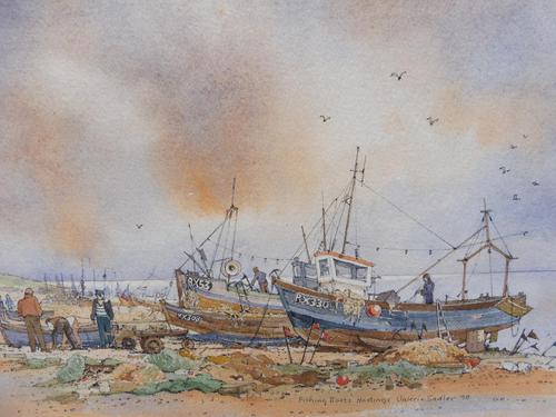 Watercolour & Ink Hastings Boats Listed Artist Valerie Sadler (1 of 10) Watercolour & Ink Hastings Boats Listed Artist Valerie Sadler (1 of 10)