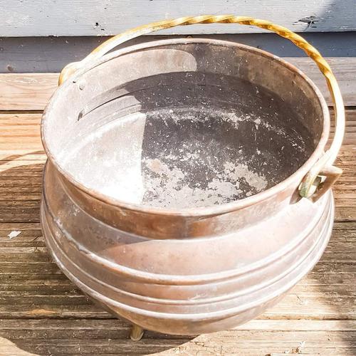 Copper & Brass Coal Bucket / Cauldron (1 of 4)