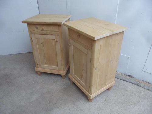 Square Pair of Antique Pine Victorian Bedside Cabinets to wax / paint (1 of 6)