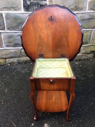 Antique Walnut Ladies Sewing Table (1 of 6)