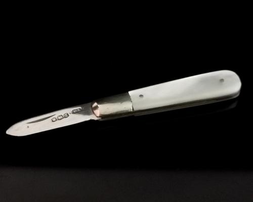 Vintage Sterling Silver & Mother of Pearl Fruit Knife (1 of 9)