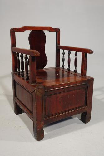 Early 20th Century Southern Chinese Childs Potty Chair in Elm (1 of 5) Early 20th Century Southern Chinese Childs Potty Chair in Elm (1 of 5)