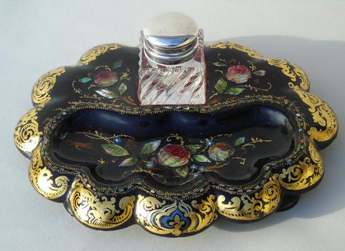 Antique Papier Mache Ink Stand 19th Century (1 of 7) Antique Papier Mache Ink Stand 19th Century (1 of 7)