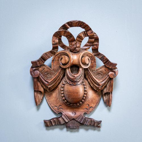 Carved Walnut Cartouche (1 of 6)