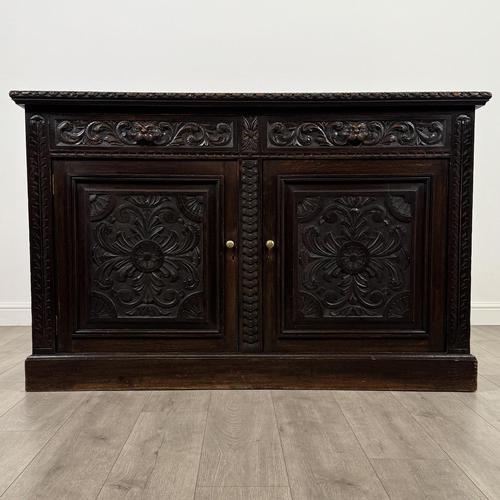 Antique 19th Century Good Quality Carved Oak Sideboard (1 of 12)