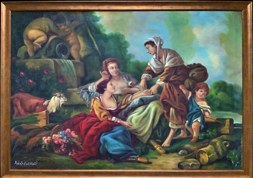 Stunning Large Italian Old Master Revival Vintage Oil on Canvas Painting (1 of 12) Stunning Large Italian Old Master Revival Vintage Oil on Canvas Painting (1 of 12)