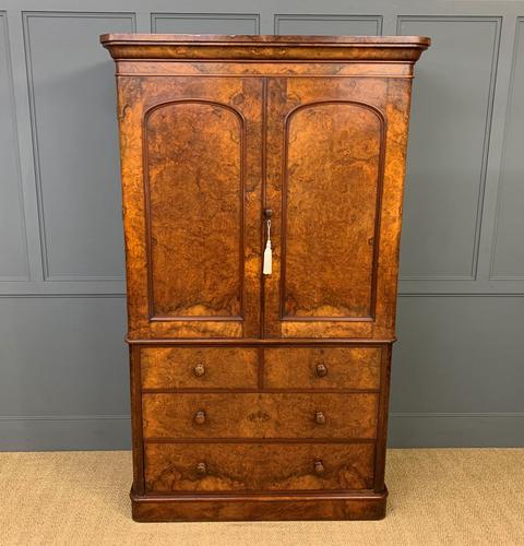 Victorian Burr Walnut Linen Press (1 of 16)