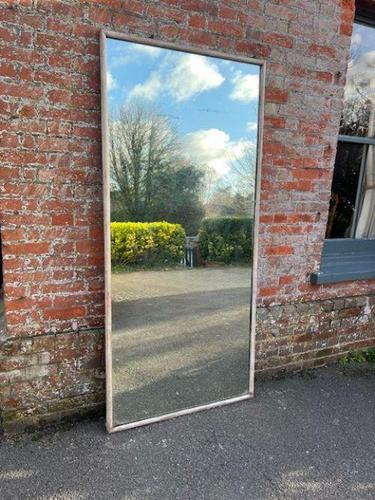 Superb Large Antique French 19th Century Carved Wood Painted Plain Bistro Mirror (1 of 6)