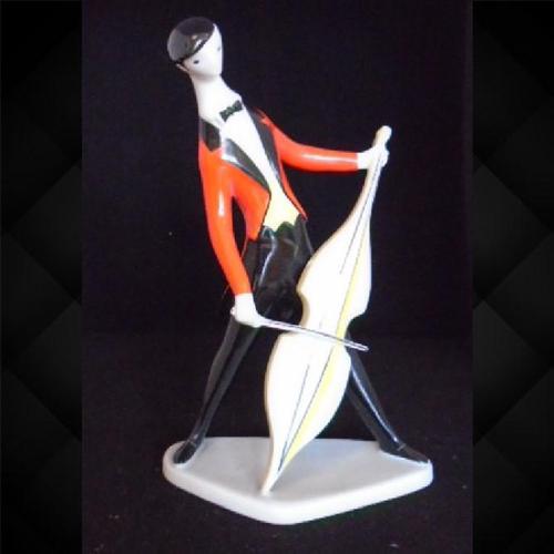 Porcelain Figure Cello Player by Torok Janos (1 of 7)