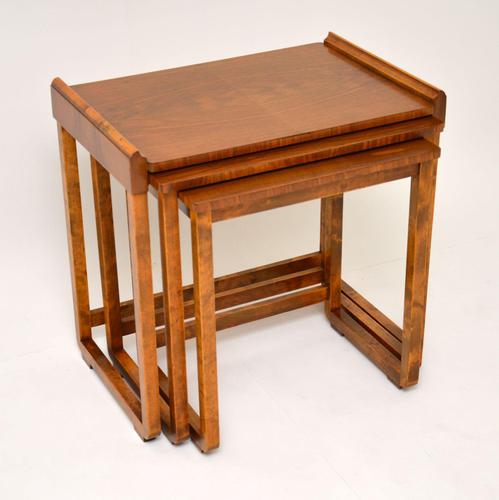 Original Art Deco Figured Walnut Nest of Tables (1 of 11)