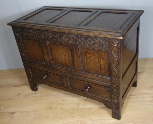Carved Oak Two Drawer Coffer (1 of 7) Carved Oak Two Drawer Coffer (1 of 7)