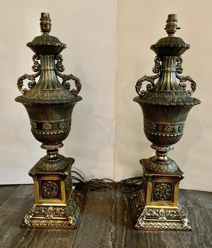 Pair of Gilt Large Decorative Lamps (1 of 4)