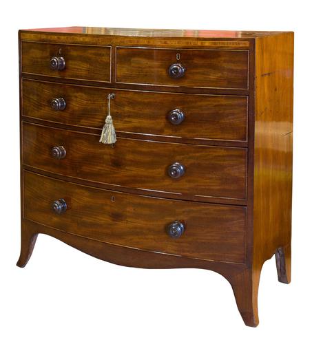 Regency Period Mahogany Bow-fronted Chest (1 of 7) Regency Period Mahogany Bow-fronted Chest (1 of 7)