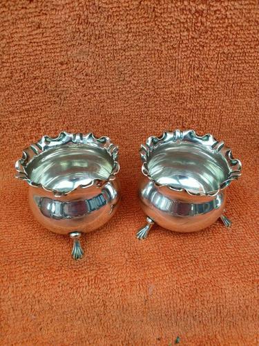 Antique Sterling Silver Hallmarked 1900 Pair of Salts William Hutton & Sons Ltd (1 of 10)