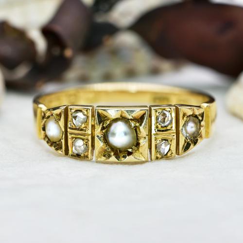 The Antique 1879 Split Pearl & Diamond Ring (1 of 7) The Antique 1879 Split Pearl & Diamond Ring (1 of 7)