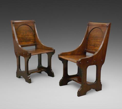 A Pair 19th Century Of Hall Chairs (1 of 6) A Pair 19th Century Of Hall Chairs (1 of 6)