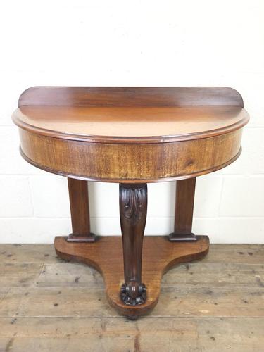 Victorian Mahogany Demi Lune Console Table (1 of 8)