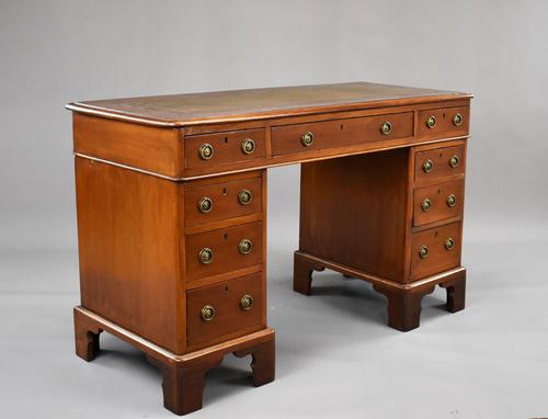 Victorian Oak & Walnut Pedestal Desk (1 of 10)