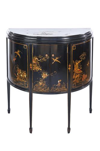 Chinoiserie Demi Lune 2 Door Side Cabinet c.1920 (1 of 9)