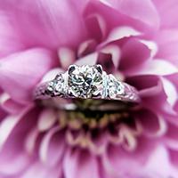 Art Deco Platinum Diamond Solitaire Ring, Antique Diamond Engagement Ring (1 of 8) Art Deco Platinum Diamond Solitaire Ring, Antique Diamond Engagement Ring (1 of 8)