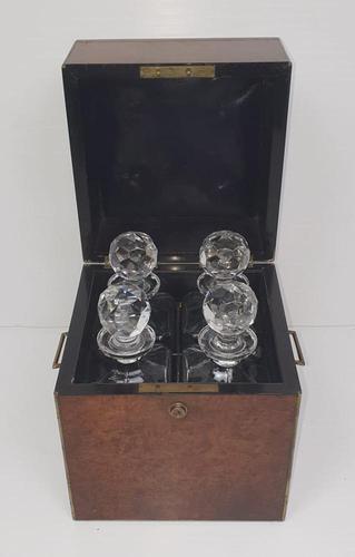 19th Century Brass Bound Burr Walnut Decanter Box (1 of 6) 19th Century Brass Bound Burr Walnut Decanter Box (1 of 6)