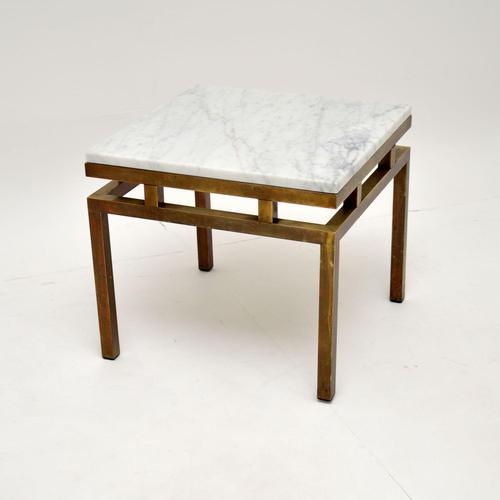 Vintage Italian Solid Brass & Marble Coffee / Side Table (1 of 7)