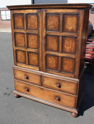 1940s Oak Linen Press with Slides & Drawers (1 of 5)