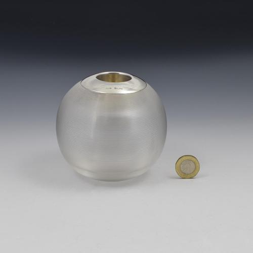 Very Large Threaded Glass & Silver Match Striker Vesta (1 of 5)