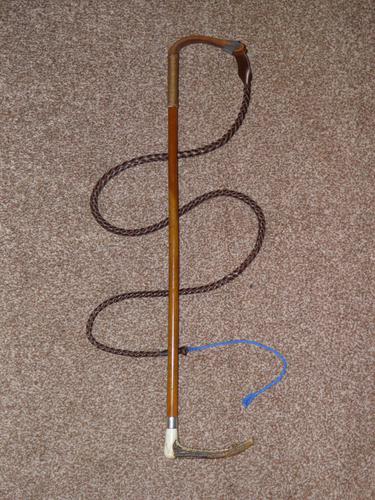 Hallmarked 1933 Silver J.HOWELL Ladies / Youths Hunt Whip W / Leather Thong (1 of 10)