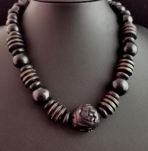 Victorian Bog Oak & Wood Bead Necklace (1 of 10) Victorian Bog Oak & Wood Bead Necklace (1 of 10)