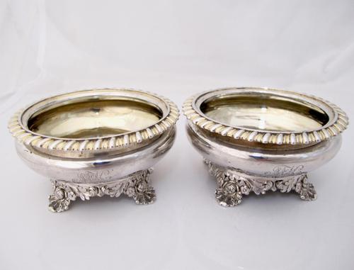 Beautiful Pair of George IV Silver Salts Rebecca Emes & Edward Barnard London 1821 (1 of 6) Beautiful Pair of George IV Silver Salts Rebecca Emes & Edward Barnard London 1821 (1 of 6)