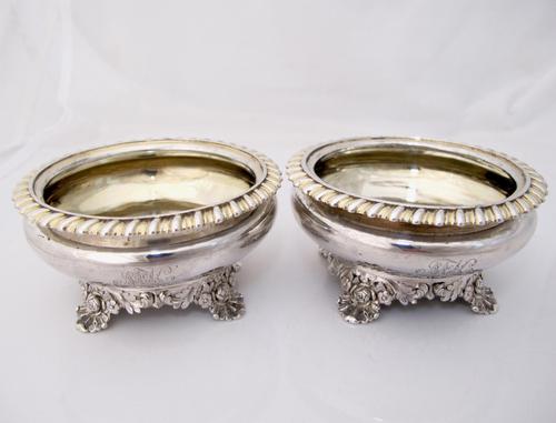 Beautiful Pair of George IV Silver Salts Rebecca Emes & Edward Barnard London 1821 (1 of 6)