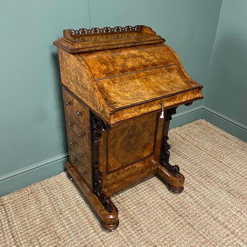 Spectacular Quality Victorian Walnut Antique Davenport (1 of 7)