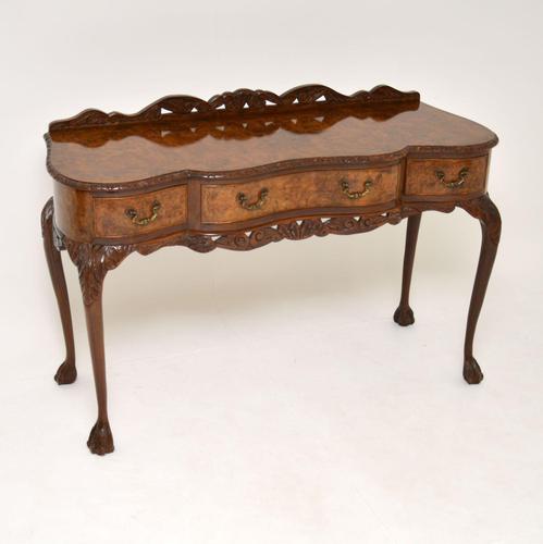 Queen Anne Style Burr Walnut Server Table c.1930 (1 of 12)